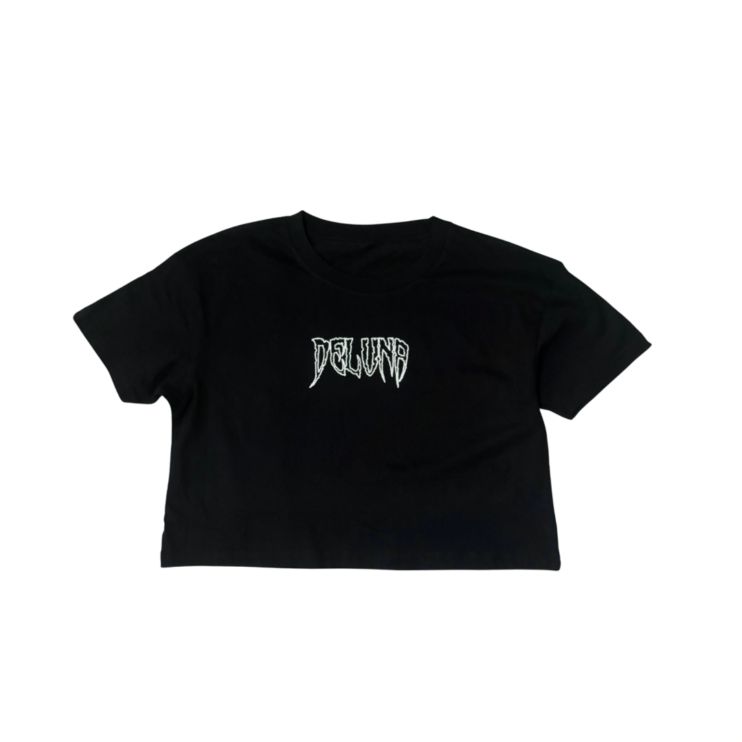 Deluna Black Cropped Logo Tee